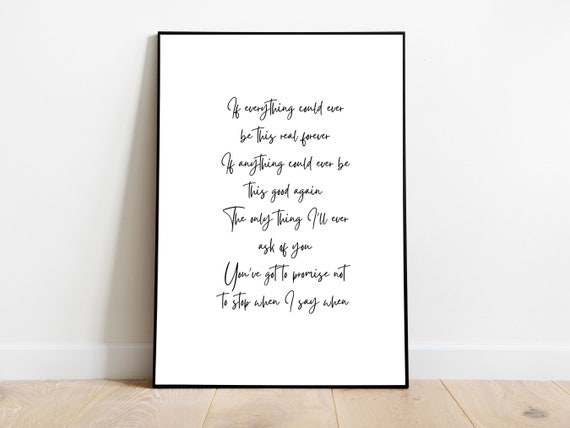 Foo Fighters 'everlong' Lyrics Rock Music Wall Art 