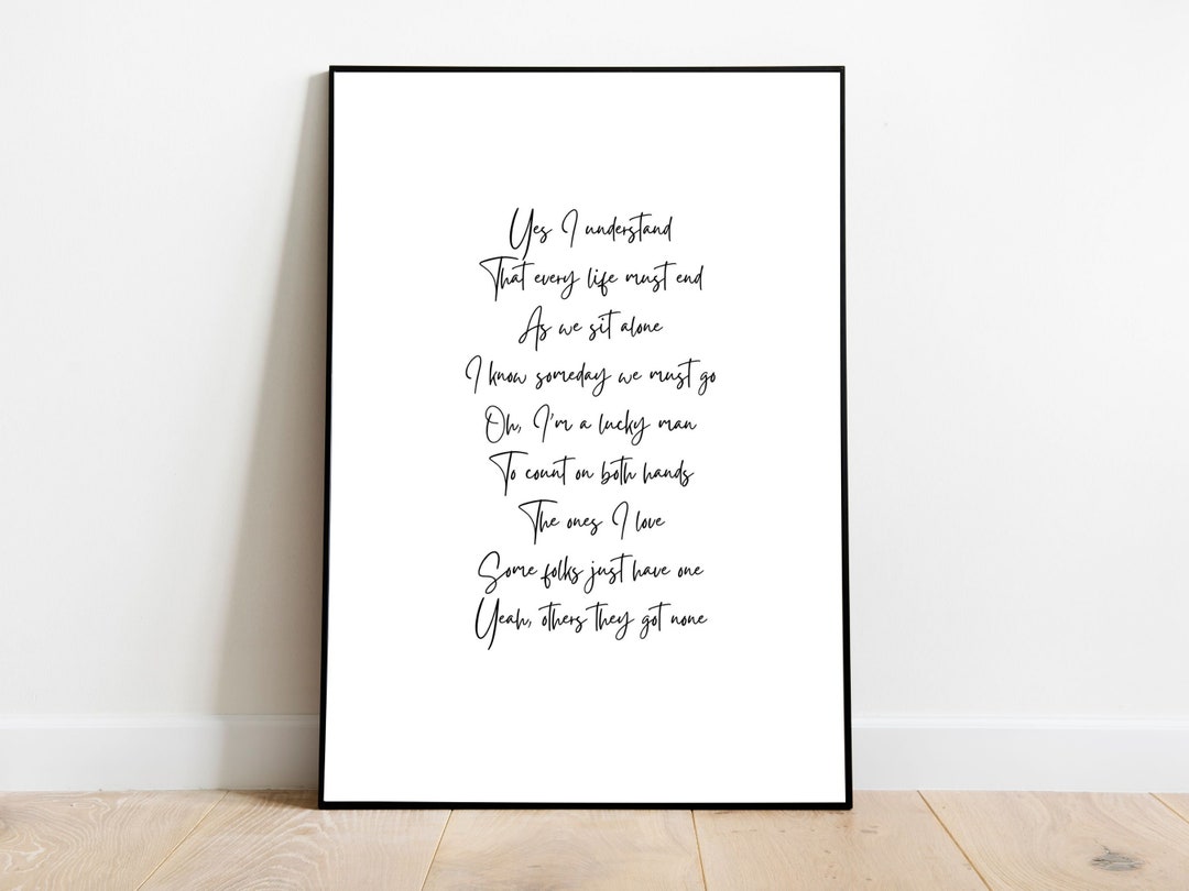 Pearl Jam, Just Breathe Lyrics Print, Music Poster, Printable, Digital