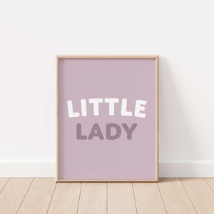 Little Lady Print | Purple Nursery Wall Art | Children&#39;s Art | Kids Room Decor | Playroom Print | Girl Poster | Digital Printable Art