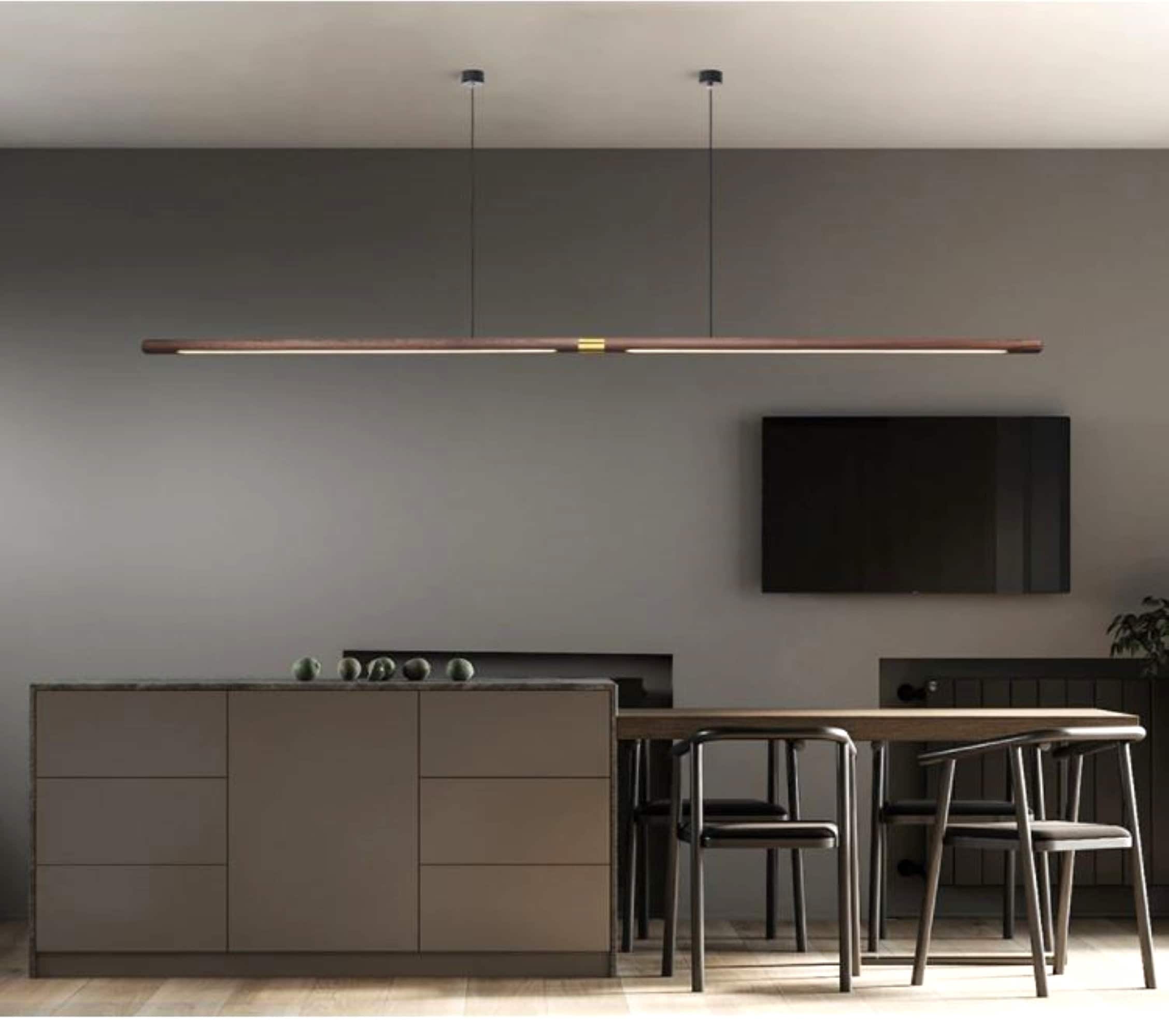 Extra Long Round Linear Pendant Suspension Chandelier Lamp