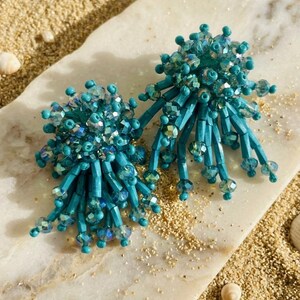 Cluster Bouquet Beads Statement Earrings Boho Chic Jewelry Gift for Her Ivy and Joe