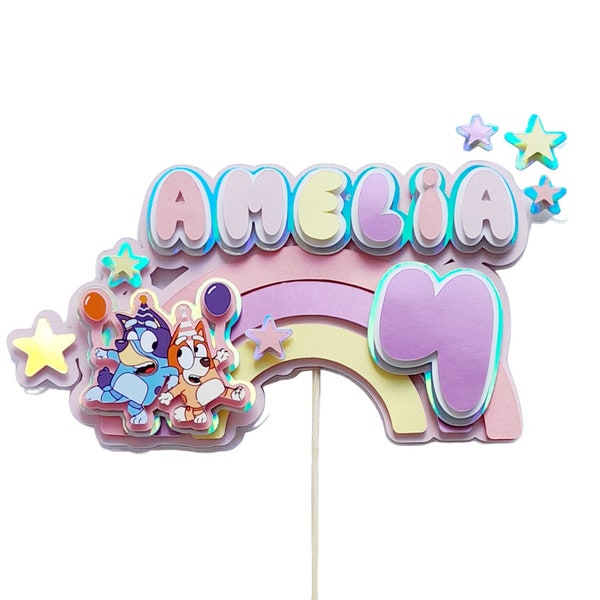 Bluey Cake topper personalized birthday cake girl