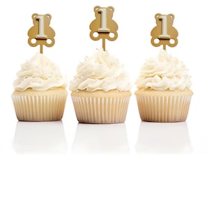 Bär Cupcake Topper 1 Stück 1st Birthday Party Picknick Teddy 12er Pack Food Picks