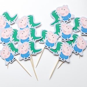 Peppa Pig George cupcake toppers Peppa Pig cupcake picks 12 Peppa pig picks Peppa pig party Peppa pig birthday peppa Pig party