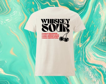 Whiskey Sour Berlin Spritz Shirt T-Shirt Bio Baumwolle Unisex Vintage Shirt Geschenk Geburtstag Cocktail Shirt Herren Damen Mann Frau Tee