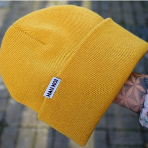 Skater Beanie Mütze Damen Herren Classic Beanie bunte Mütze Wintermütze happy Regenbogenfarben Skate Beanie rosa orange petrol türkis Bild 5