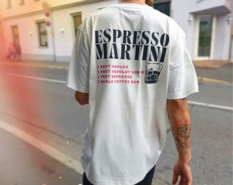 Espresso Martini Barista Organic Cotton T-Shirt Shirt, Cocktail Shirt, Retro, Coffee Coffee Café T-Shirt, Unisex Gift Coffee Gift