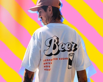 Bier Beer Shirt T-Shirt Bio Baumwolle Unisex, Vintage Shirt, Vater Geschenk Geburtstag T-Shirt München Herren Damen Bierpong Weihnachten