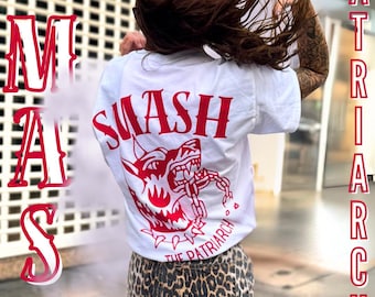 Smash the Patriarchy Organic Shirt T-Shirt Love Unisex Pride Colorful Vintage Feminism Birthday Equality Non-Binary Women's Patriarchy