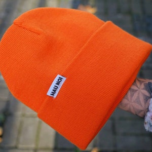 Skater Beanie Mütze Damen Herren Classic Beanie bunte Mütze Wintermütze happy Regenbogenfarben Skate Beanie rosa orange petrol türkis Bild 7