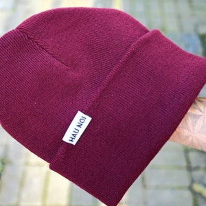 Skater Beanie Mütze Damen Herren Classic Beanie bunte Mütze Wintermütze happy Regenbogenfarben Skate Beanie rosa orange petrol türkis Bild 8