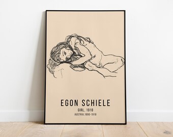 Plastique 50 x 40cm 1913 - La Danseuse Egon Schiele Poster Reproduction et Cadre