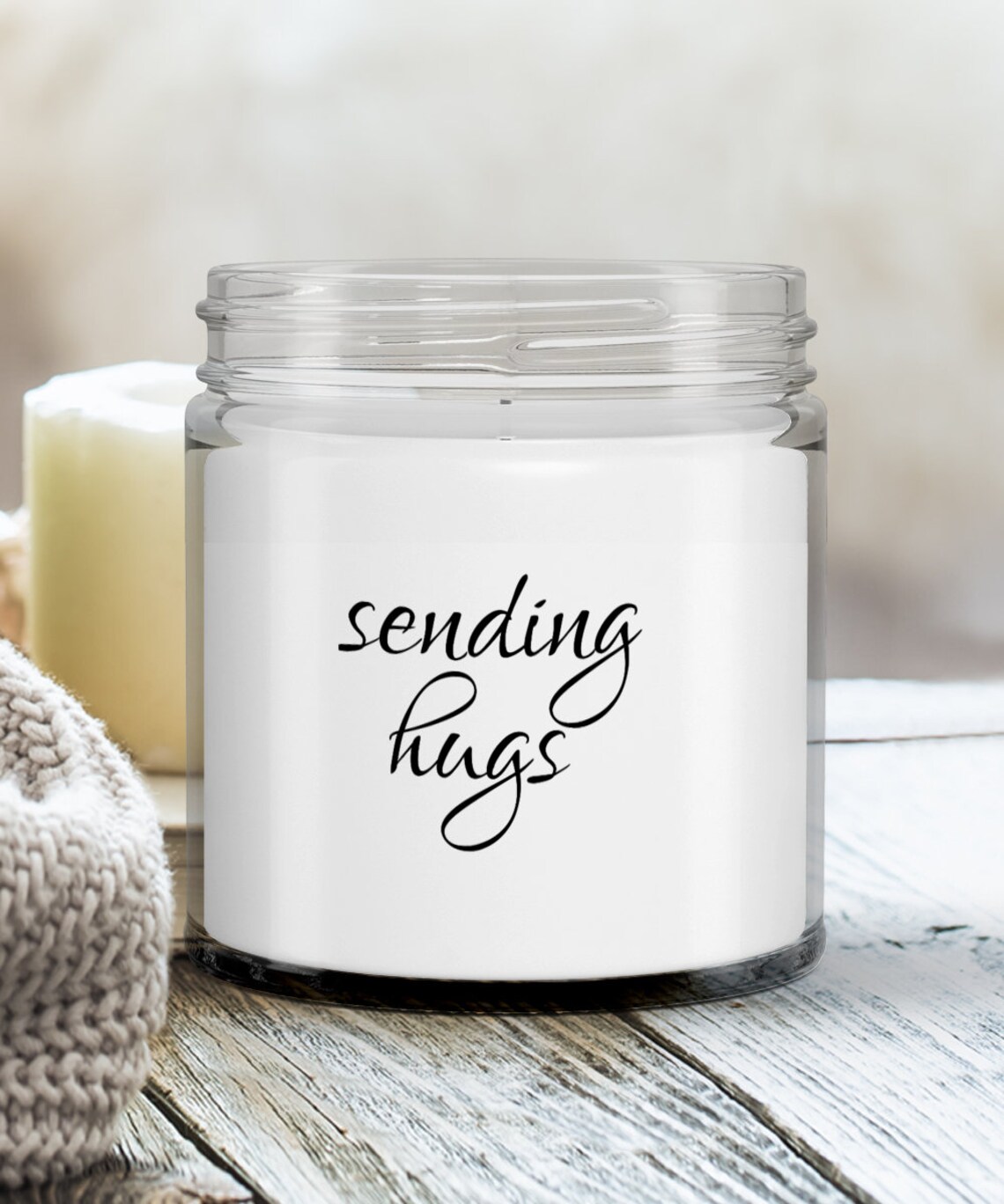Sending hugs candle. Vanilla scented candle gift for friend/ Etsy