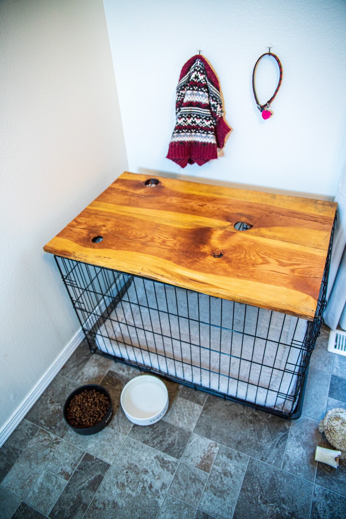 Reclaimed Wood Dog Crate Table Top/Dog Crate Topper/Dog Kennel Etsy