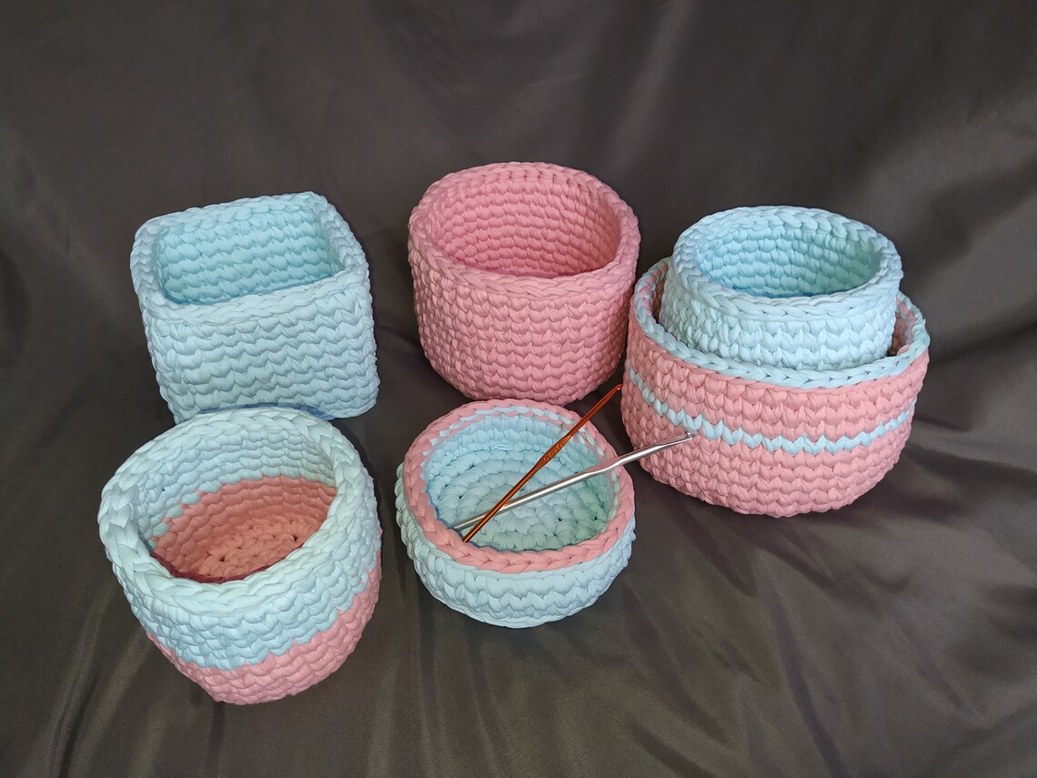 Handgemaakte haak opslag Korb Organizer Mandje Cachepot | Etsy