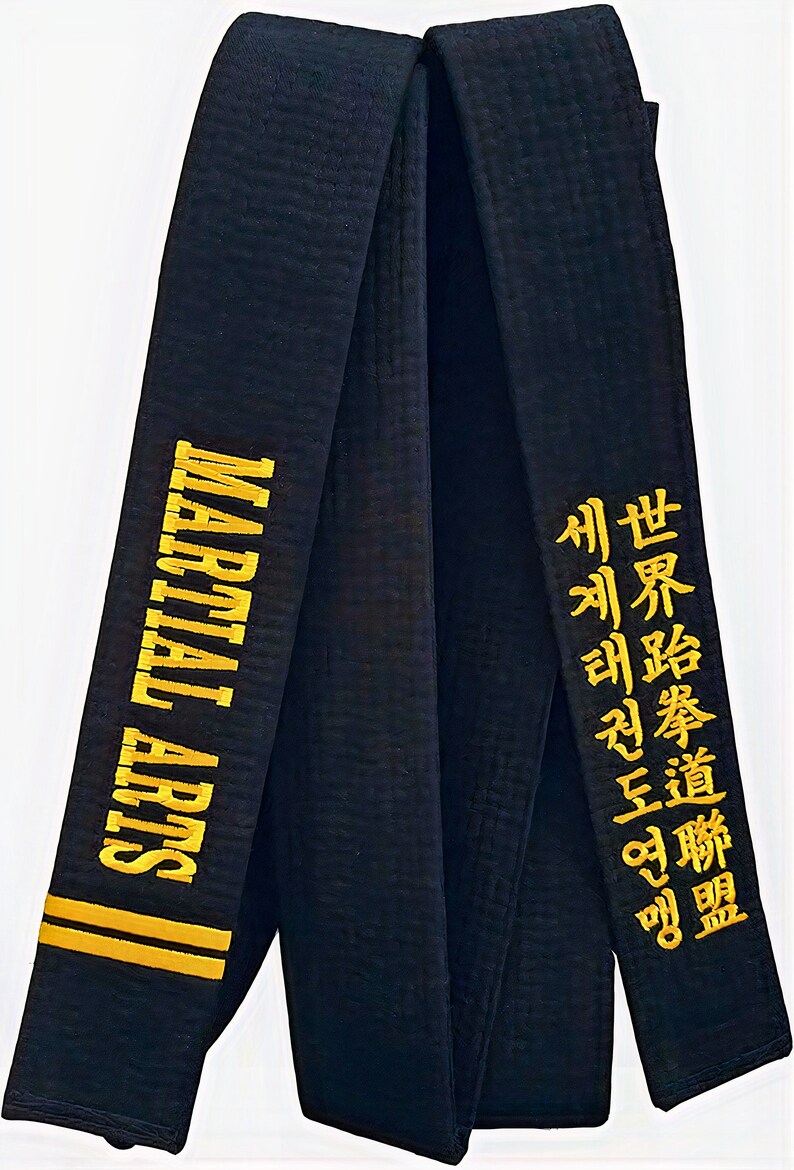 Custom Embroidered Martial Arts Black Belt for Karate Hapkido Etsy