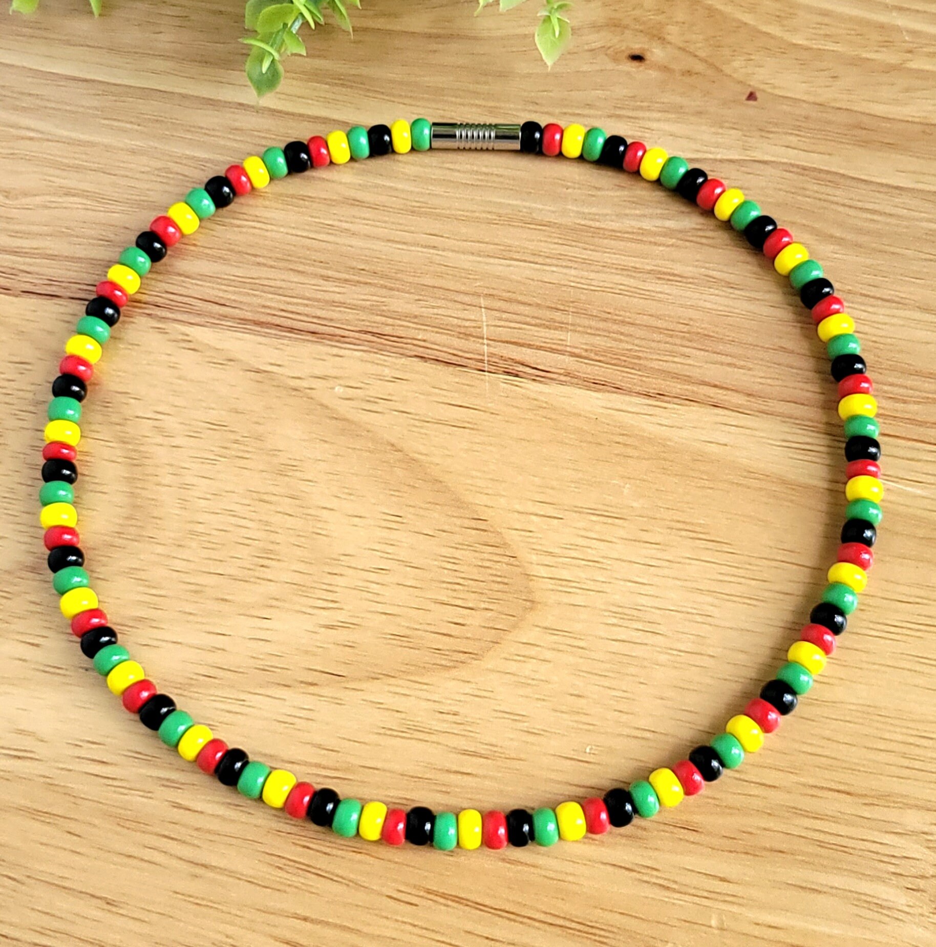 Rasta Color Necklace for Men or Women Rasta Necklace Etsy
