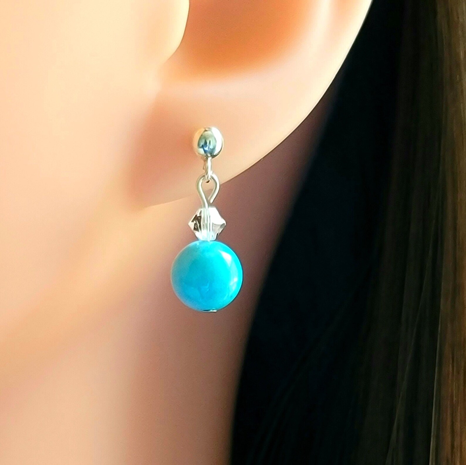 Silver Stud Earrings For Men Turquoise Stud Earrings Stud Etsy