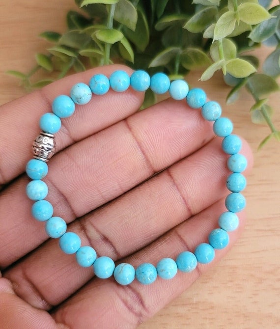 Genuine turquoise 2024 bead bracelet