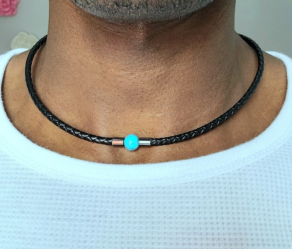 Etsy mens leather sale necklace