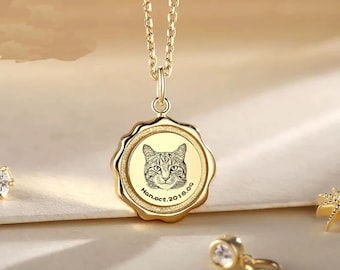 Custom Pet Memorial Necklace, Dog Keepsake, Cat Charm Necklace, Dog Memorial Jewelry, Personalized Gift For Her Pet Loss