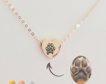 Custom Paw Print Necklace, Dog Paw Necklace, Dog Memorial Gift, Pet Memorial, Personalized Dog Jewelry For Women,  Pet Keepsake For Pet Loss