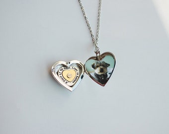 Custom Photo Necklace, Picture Necklace, Vintage Heart Necklace With Pet Photo, Pet Ashes Jewelry, Dog Cat Ashes Necklace, Personalized Gift