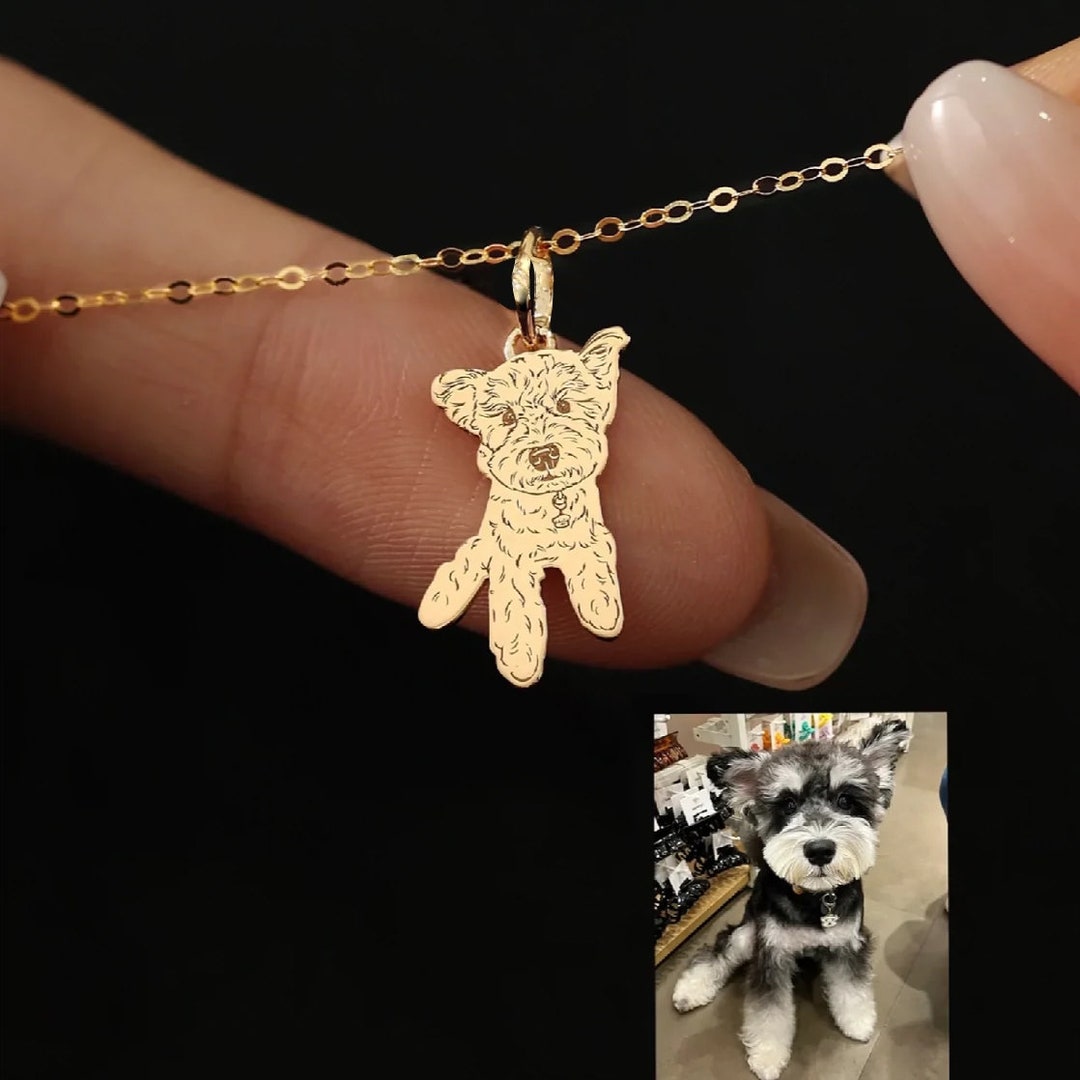 Sterling Silver Necklace, Custom Dog Charm Necklace, Pet Memorial Gift, Personalized Dog Jewelry