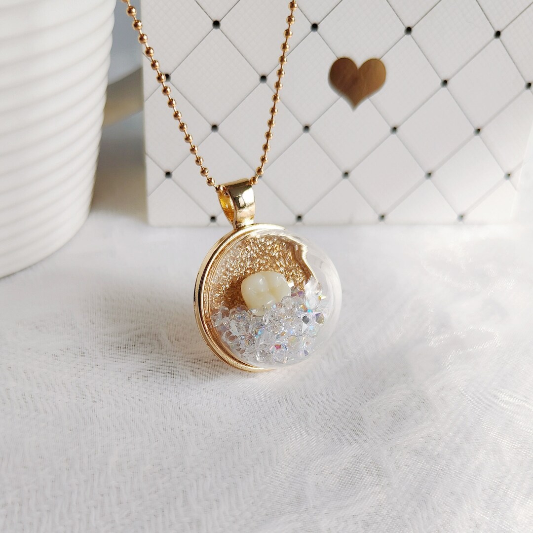 Dog Teeth Necklace, Pet Teeth Keepsake, Pet Hair Necklace, Pet Fur