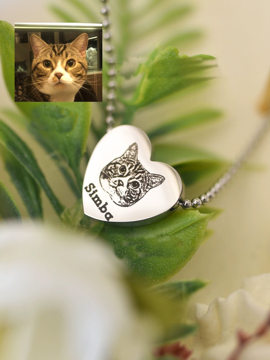 Custom Cat Memorial Necklace Dog Paw Necklace Dog Memorial Etsy