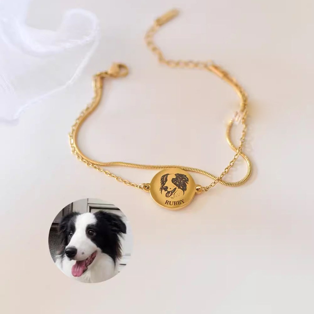 Custom Dog Memorial Bracelet, Pet Keepsake Gift for Her, Pet Memorial ...
