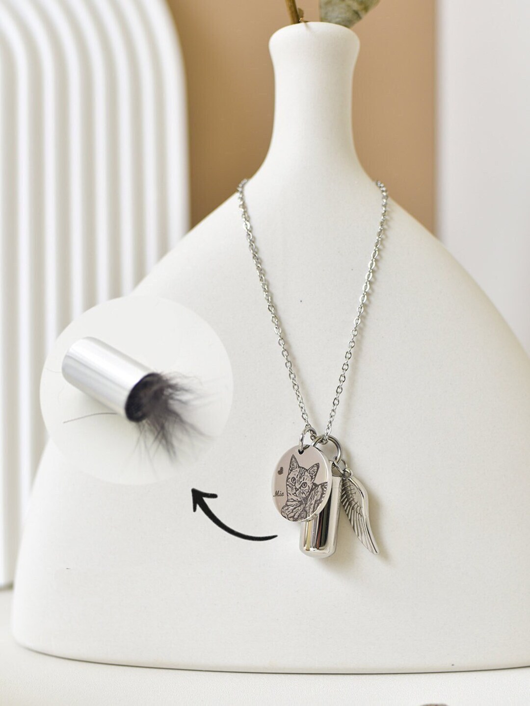 Custom Pet Hair Necklace Pet Fur Keepsake Dog Hair Keepsake Etsy