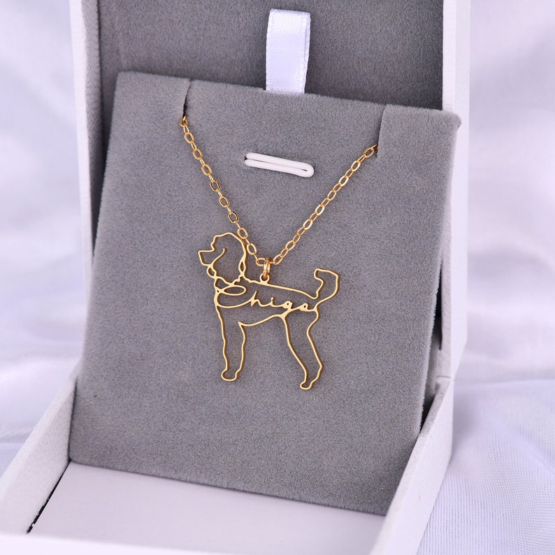 Custom Dog Name Necklace Personalized Pet Portrait Necklace Etsy
