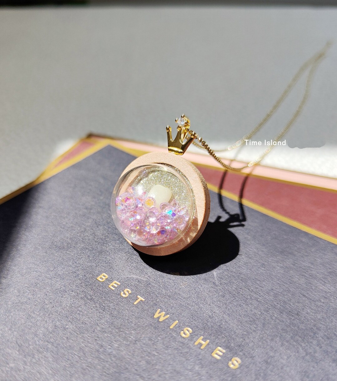 Personalized Dog Teeth Necklace, Pet Teeth Keepsake, Pet Hair Keepsake