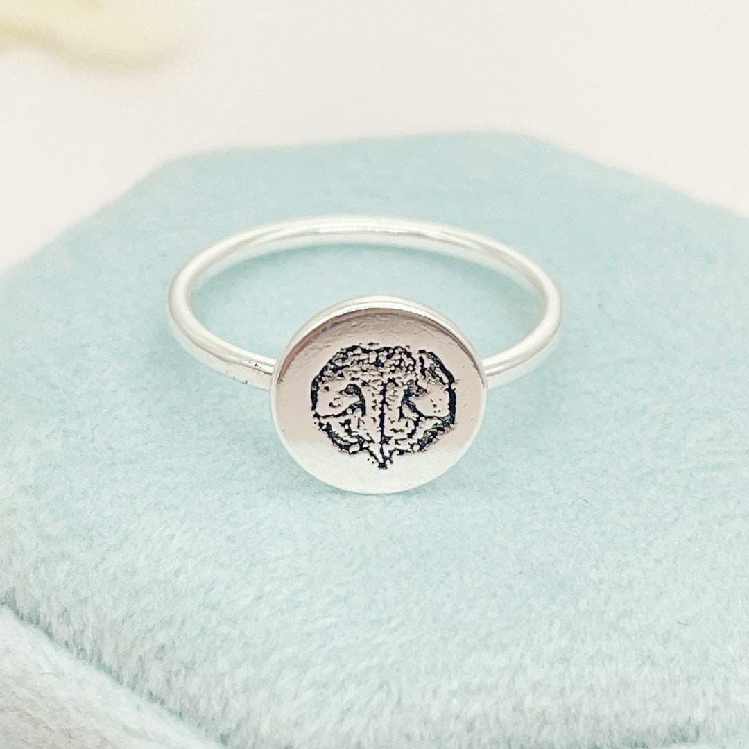 Custom Dog Nose Ring, Paw Print Ring, Dog Nose Keepsake, Dog Memorial ...