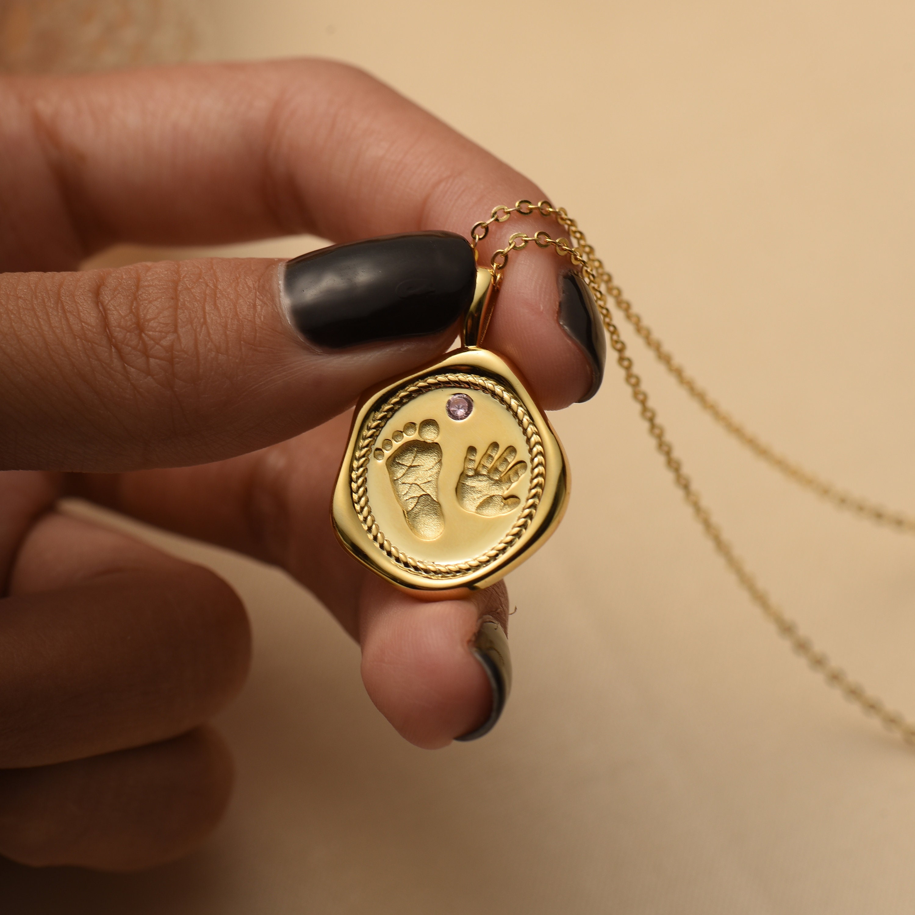 Custom Fingerprint Necklace, Baby Shower Gift, Footprint Necklace, New Born Baby Gift. Personalized Jewelry For Mom/Dad