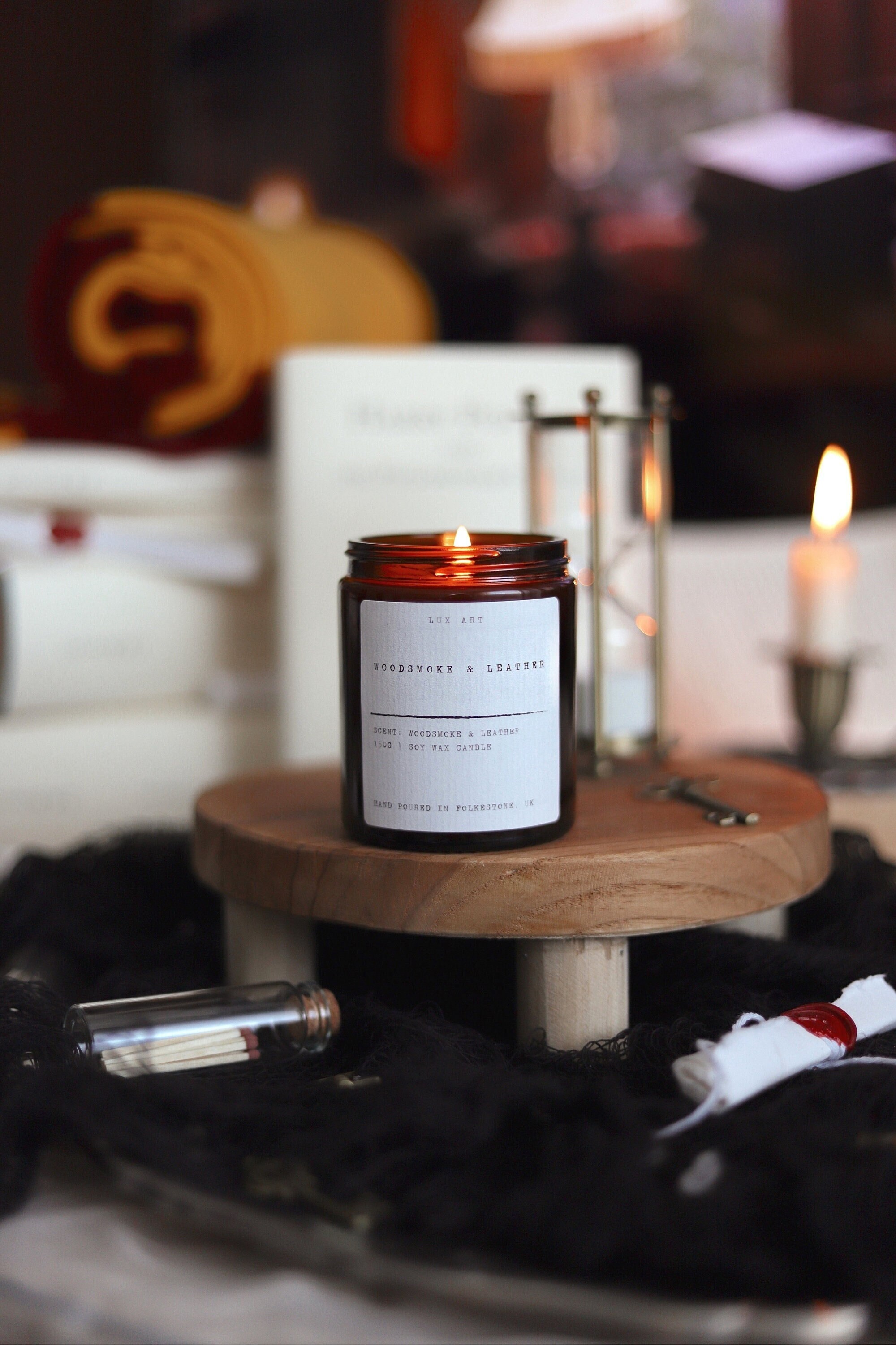 woodsmoke and tobacco candle Woodsmoke & Leather Scented Candle,soy Wax,gift for Him, Barber, Man, Home  Decor, Decorative Candle, Aromatherapy Candle