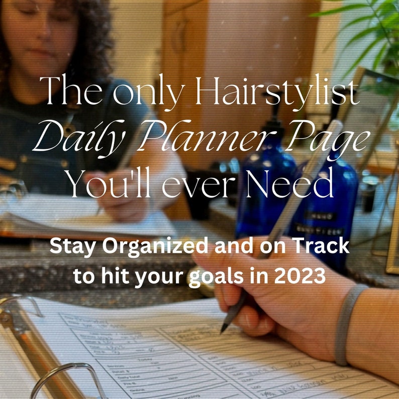 Printable Daily Planner Page for Hairstylists and Salon Studio Etsy