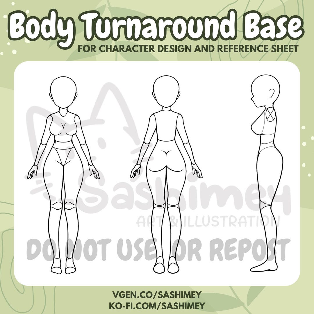 Body Turnaround Base for Reference Sheet (FEMALE) - Etsy