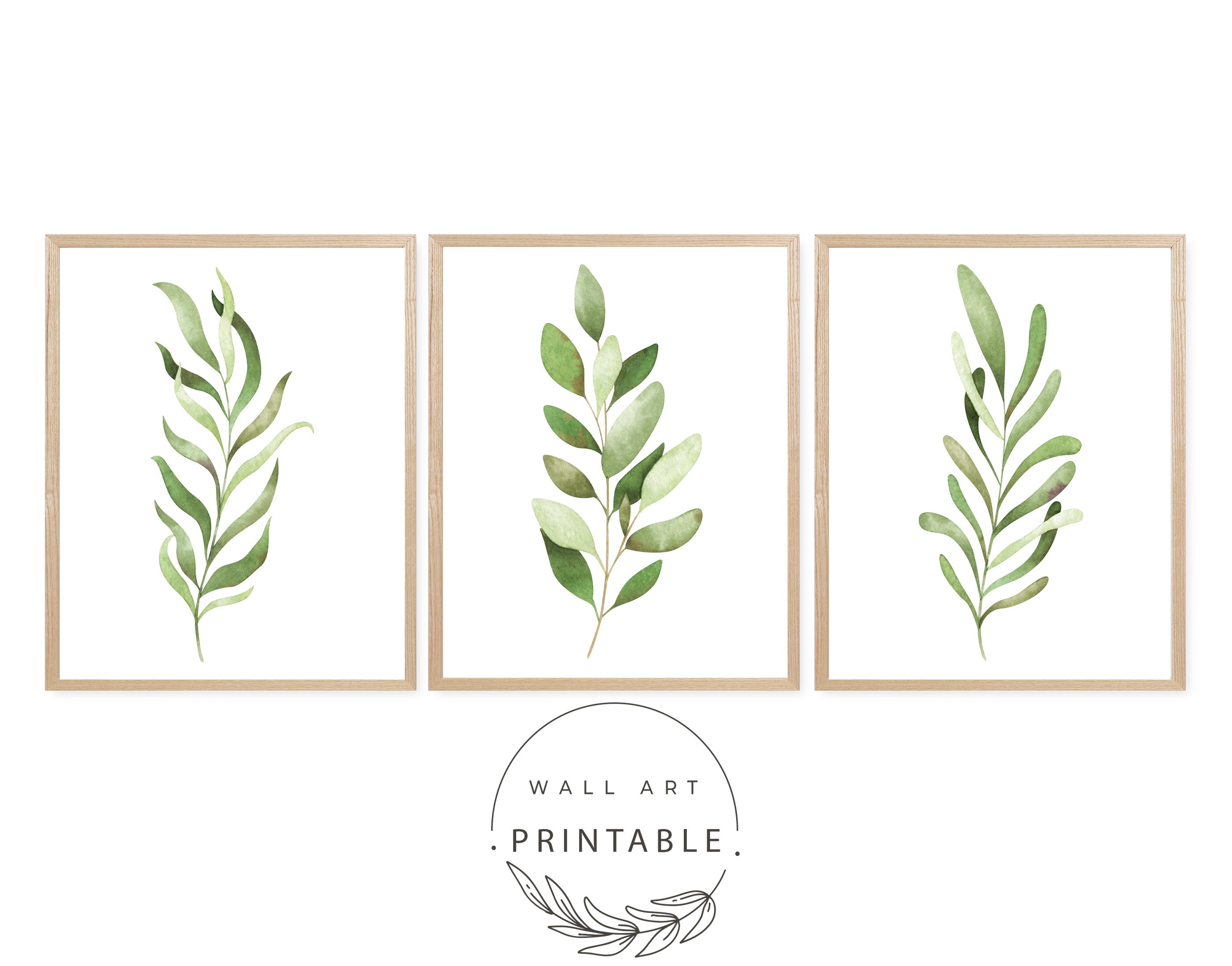 Greenery Wall Art Digital Download Printable Wall Art Home Etsy