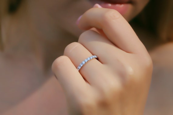 REAL DIAMOND RING Unique Wedding Eternity Ring Band Diamond