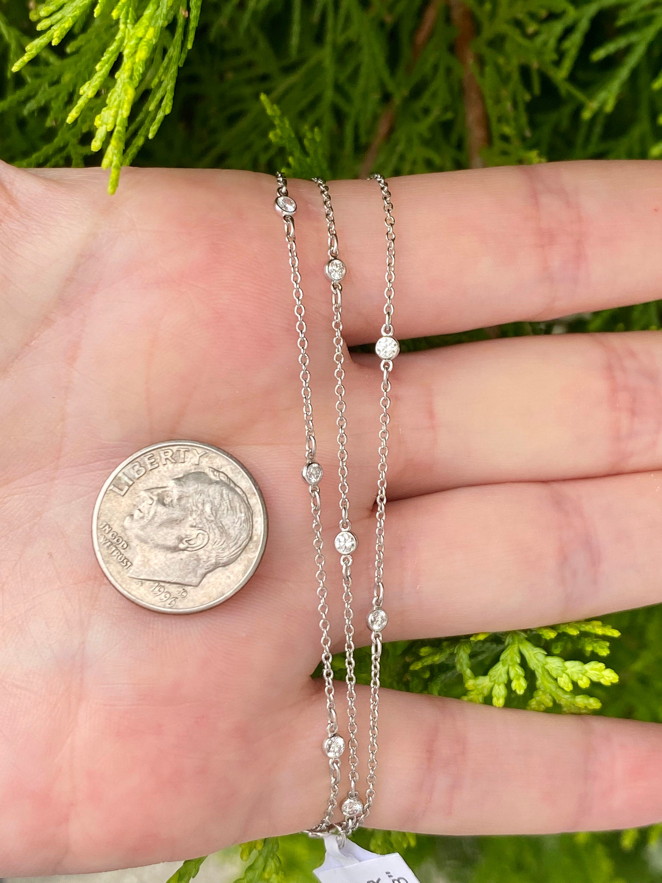 Platinum diamond hotsell station necklace