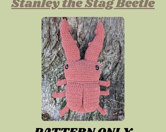 PATTERN ONLY - "Stanley the Stagbeetle" crochet amigurimi pdf pattern