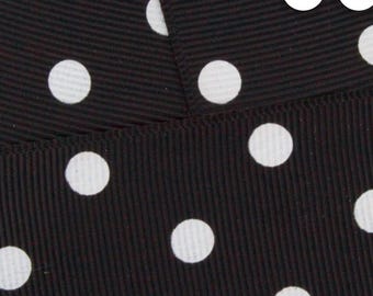 grosgrain ribbon, polkadot ribbon, black polkadot ribbon