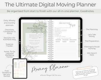 Digital Moving Planner | Digital Relocation Planner I Home Move Planner for Ipad I Hyperlinked Planner I Goodnotes Planner