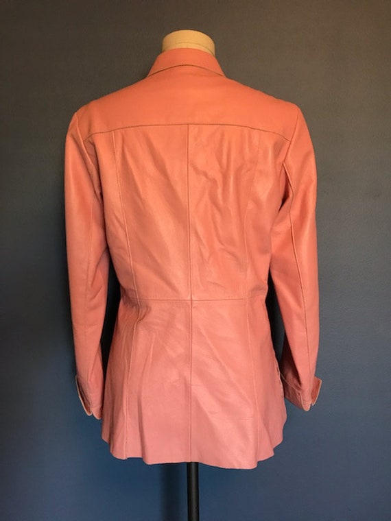 Small// Pink Leather Women's Jacket Vintage - image 6