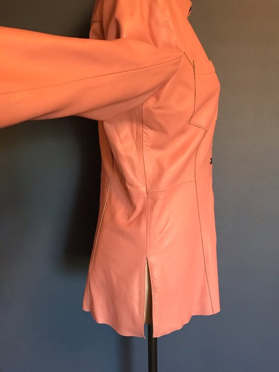 Small// Pink Leather Women's Jacket Vintage - image 5