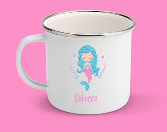 Gepersonaliseerde Kids Zeemeermin Mok, Gepersonaliseerde Drinkware, Zeemeermin Cup voor kinderen