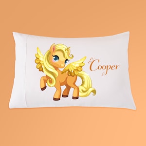 Cute Little Pony Goldie Childrens Personalized Pillow Case Birthday Gift For Girl