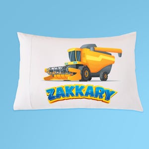 Farm Combine kids pillowcase - Combine Pillow personalized pillowcase - personalized Farming pillow -Farmer pillow